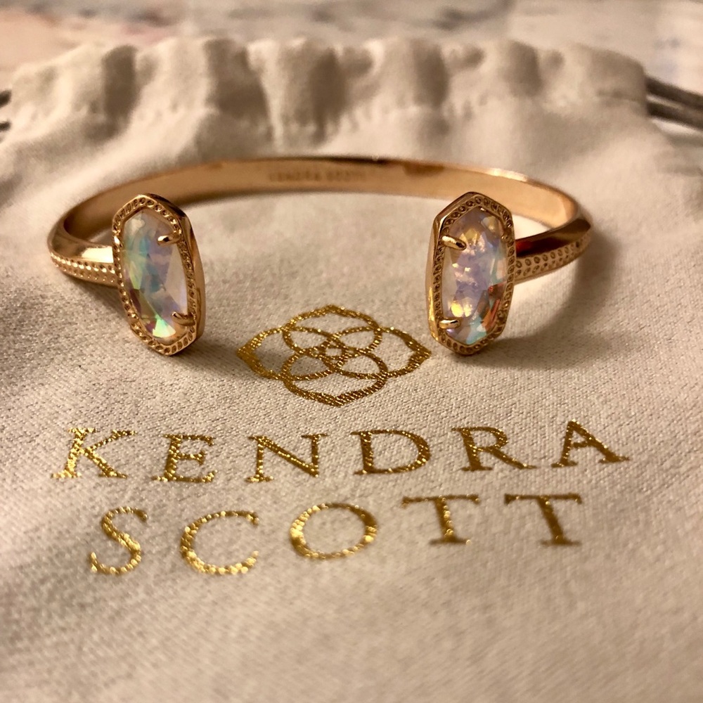 NWOT Kendra Scott Elton Rose Gold & Dichroic Glass